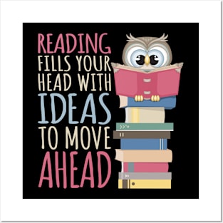 Book Reader, Library & Librarian | Bookworm, Owl Reading Posters and Art